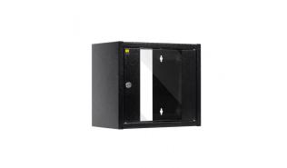 NETRACK szafa rack wisząca 10 6U 300 mm drzwi szklane (czarny) [010-060-300-012]