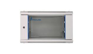 Extralink szafa rack wisząca 6U 600x450 drzwi przeszklone (szary) [EX.8550-6U]