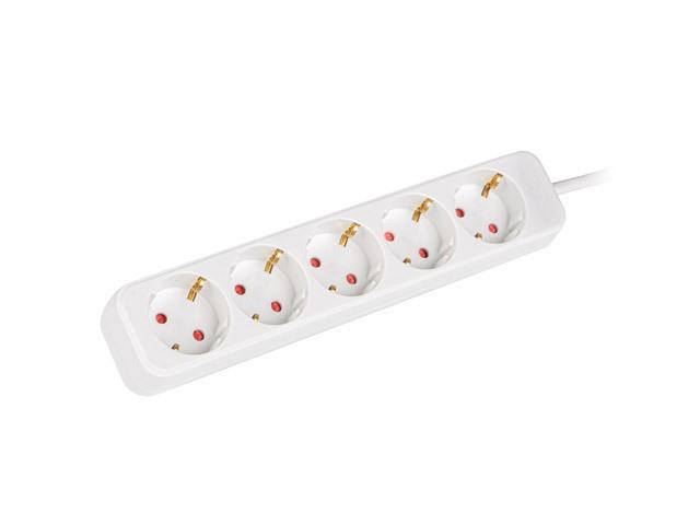 Lanberg PS0 Schuko (3.0m) biały (5 gniazd bez wyłącznika) [PS0-05F-0300-W]