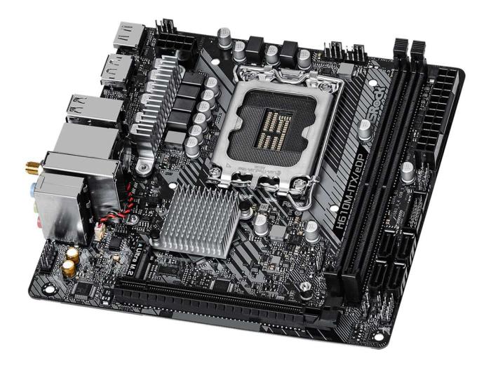 Asrock H610M-ITX/EDP (Intel H610) [S1700, 2xDDR4 do 3200MHz, (HDMI 2.1, DP 1.4) (1xM.2, 1xPCIe 4.0 x16), WiFi 5, BT 5.1, mini ITX]