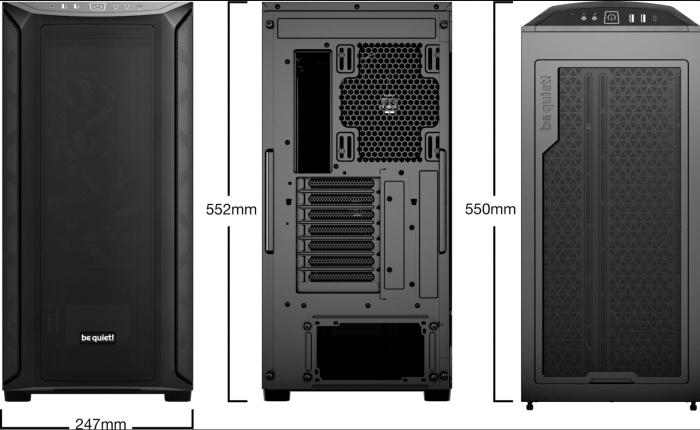 be quiet! Shadow Base 800 Black  (szkło hartowane) (2xUSB 3.2 Gen1, USB-C 3.2 Gen2) (4x2.5, 2x3.5)  [BGW60]