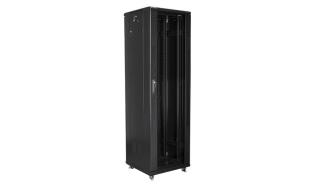 Lanberg szafa rack stojąca 19 27U 600x600 drzwi szklane LCD V2 (czarny) [FF01-6627-12BL]