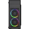 Gembird Fornax M100RGB (czarny) (szkło hartowane) (1x USB 3.0, 2x USB 2.0) (2x2.5, 2x3.5) [CCC-FC-M100RGB]