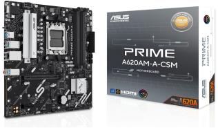 Asus PRIME A620AM-A-CSM (AMD A620) [AM5, 4xDDR5 do 7600MHz, (HDMI 2.1, DP 1.4, VGA) (2xM.2, 1xPCIe 4.0 x16, 1xPCIe 3.0x1), micro ATX]