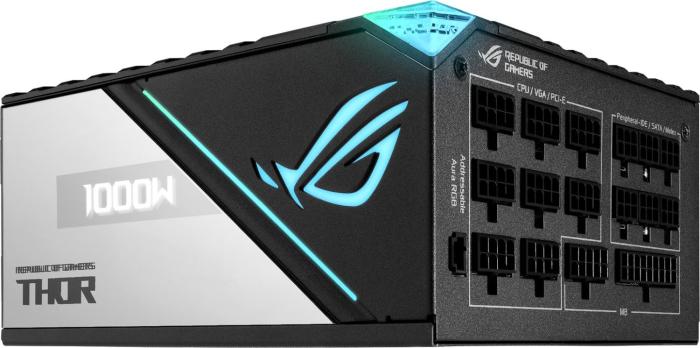 Asus ROG THOR (1000W) Platinum Aura Sync, OLED display (1x135mm) Modularny 80+Platinum II (CPU 2x4+4) (PCI-E 8x6+2, 1x12+4) (6xMolex, 12xSATA) [ROG-THOR-1000P2-GAMING]
