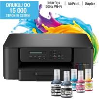 Brother DCP-T535DW A4 (czarny) (drukarka, kopiarka, skaner) (tusze BTD100BK,C,M,Y) (USB 2.0, WiFi 5) (automatyczny dupleks A4, skanowanie jednostronne A4)