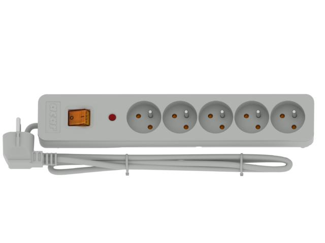 Acar X5 (5.0m) 5 gniazd (szary) [W0187]