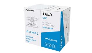 Kabel sieciowy UTP Lanberg 1GB/S 305m drut CCA szary [LCU6-10CC-0305-S]
