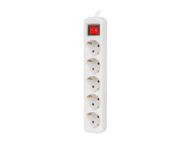 Lanberg PS1 Schuko (1.5m) biały (5 gniazd z wyłącznikiem) [PS1-05F-0150-W]