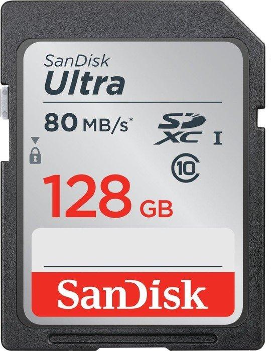 Secure Digital 128GB Sandisk SDXC Ultra Class 10 UHS-I (80MB/s) [SDSDUNC-128G-GN6IN]