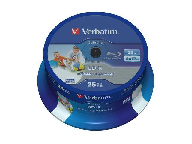 BD-R Verbatim 25GB x6 Cake*25 Wide Printable [43811]