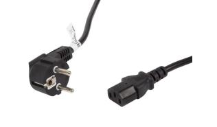 Lanberg Kabel zasilający komputerowy (5.0m) CEE 7/7/IEC 320 C13 VDE (czarny) [CA-C13C-11CC-0050-BK]