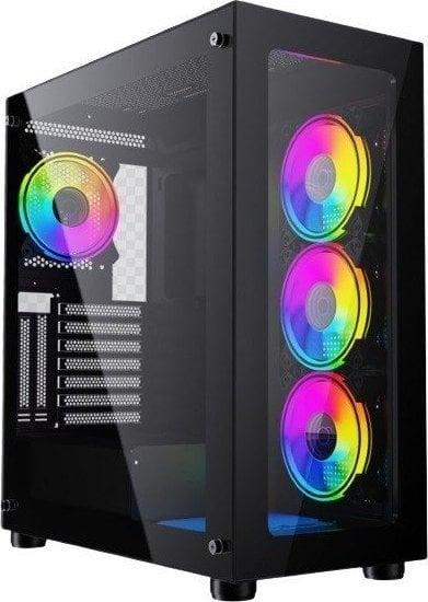 Gembird Fornax X450MAX (czarny) (szkło hartowane) (2x USB 3.0, 1x USB 2.0) (2x2.5, 2x2.5/3.5) [CCC-FC-X450MAX]