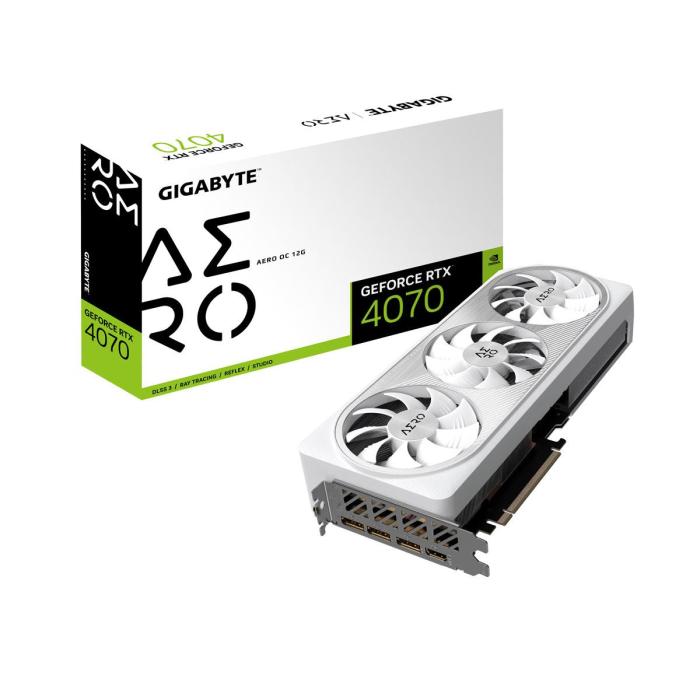 GeForce PCI-E RTX4070 Gigabyte 12GB GDDR6X Aero OC [GV-N4070AERO OC-12GD] (1xHDMI 2.1a, 3xDP 1.4a) (192-bit, PCI-E 4.0)