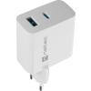 Ładowarka sieciowa Natec Ribera GaN 65W Quick Charge 3.0 1xUSB-C/1xUSB-A (5V-20V/3.25A/65W) (do laptopów z Power Delivery) (biały) [NUC-2144]