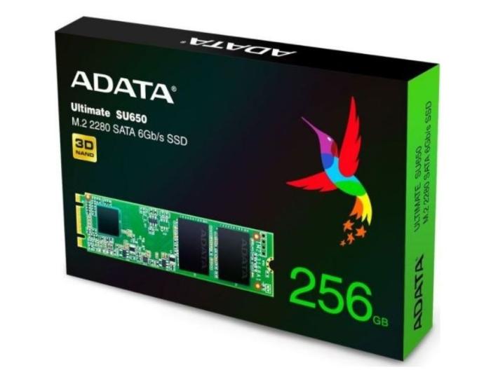 Adata Ultimate SU650 256GB SSD M.2 2280 SATA TLC (TBW 140TB) (520/460 MB/s) [ASU650NS38-256GT-C]