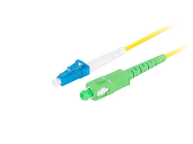 Lanberg patchcord światłowód SM LC/UPC-SC/APC SIMPLEX 3mm LSZH G657A1 żółty (2m) [FO-LUSA-SS11-0020-YE]