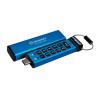 Kingston IronKey Keypad 200 256GB USB 3.2 AES Encrypted (280/200MB/s) (niebieski) (szyfrowany) [IKKP200/256GB]
