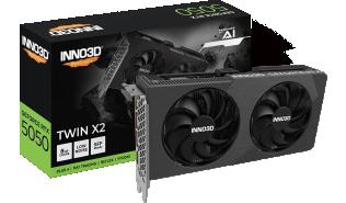 GeForce RTX5050 Inno3D 8GB GDDR6 Twin X2 [N50502-08D6-174071N] (1xHDMI 2.1b, 3xDP 2.1b) (128-bit, PCIe 5.0)
