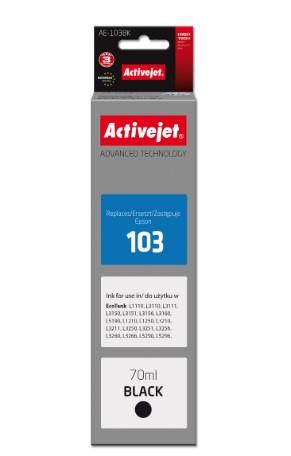 AE-103Bk (103 EcoTank) - czarny, atrament ActiveJet, 70ml (zamiennk C13T00S14A) (Epson EcoTank L1110, L3110, L3150, L3151, L3156, L1210, L1250, L3210, L3211, L3250, L3251, L3256, L3260, L3266)