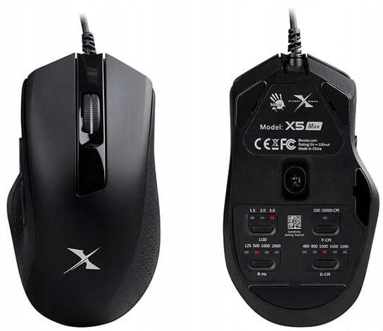 A4Tech Bloody X5 MAX Stone Black (Activated) USB 10000dpi (optyczna, 1, 5)