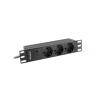 Lanber Rack 1U PDU Schuko (2.0m) czarny (3 gniazda) [PDU-03F-0200-BK]