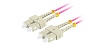 Lanberg patchcord światłowód MM SC/UPC-SC/UPC DUPLEX 3mm OM4 50/125 LSZH fioletowy (1m) [FO-SUSU-MD41-0010-VT]