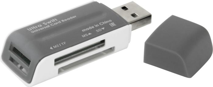 Defender Ultra Swift USB 2.0 (RS-MMC, MS Duo, MS PRO, SDHC, Micro-SD (T-Flash), MS PRO) [83260]