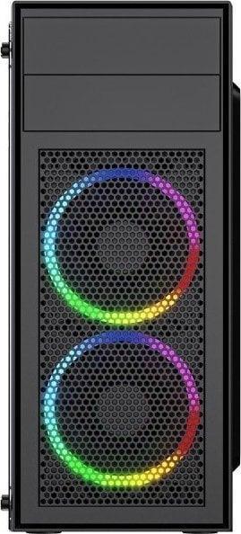 Gembird Fornax M100RGB (czarny) (szkło hartowane) (1x USB 3.0, 2x USB 2.0) (2x2.5, 2x3.5) [CCC-FC-M100RGB]
