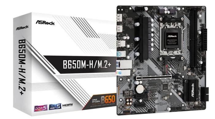 Asrock B650M-H/M.2+ (AMD B650) [AM5, 2xDDR5 do 6400MHz, (HDMI 2.1, DP 1.4) (2xM.2, 1xPCIe 4.0 x16, 2xPCIe 4.0 x1), micro ATX]