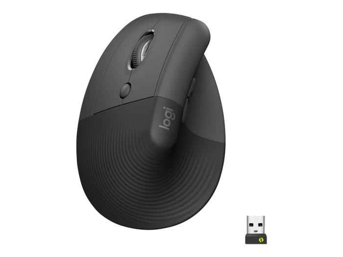Logitech Lift Vertical Ergonomic Bluetooth for Business Wireless 4000dpi (optyczna, 1, 6) (grafitowy, wertylana) [910-006495]