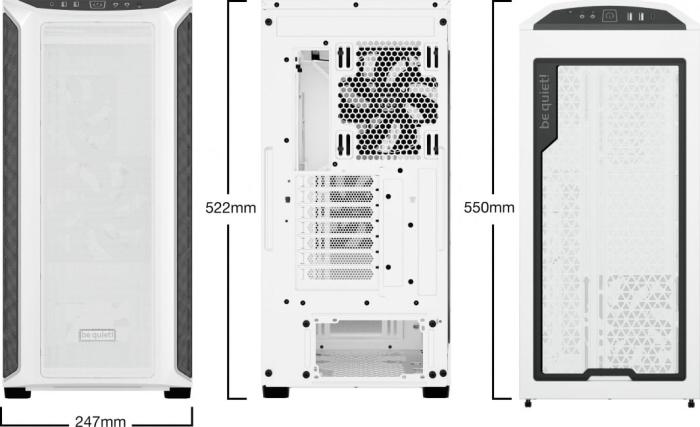 be quiet! Shadow Base 800 DX White (szkło hartowane) (2xUSB 3.2 Gen1, USB-C 3.2 Gen2) (4x2.5, 2x3.5) [BGW62]