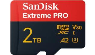 Secure Digital 2TB Sandisk Micro SDXC Extreme Pro UHS-I U3 V30 A2 + adapter (250/150MB/s) [SDSQXCD-2T00-GN6MA]