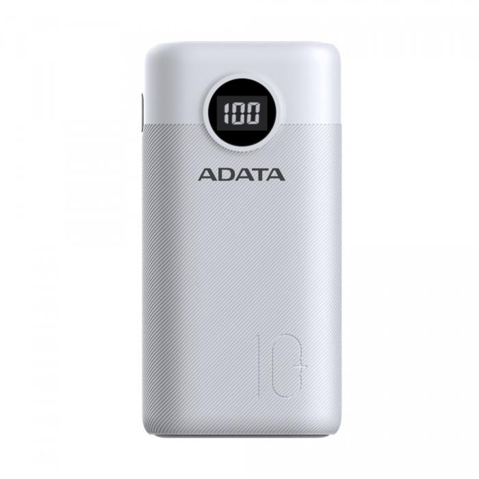 Power Bank A-Data P10000QCD 10000mAh 2xUSB 3.0, USB-C QC, PD (biały) [AP10000QCD-DGT-CWH]