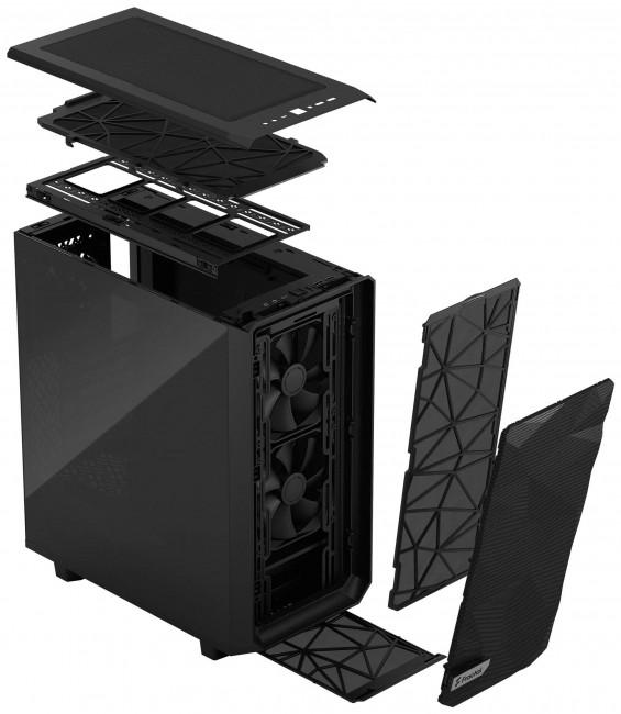 Fractal Design Meshify 2 Compact Black TG Dark Tint (szkło hartowane) (1x USB-C 3.2 Gen2, 2x USB 3.2 Gen1) (4x2.5, 2x3.5) [FD-C-MES2C-02]