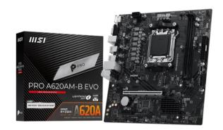 MSI PRO A620AM-B EVO (AMD A620) [AM5, 2xDDR5 do 6800MHz, (HDMI 2.1, VGA) (1xM.2, 1xPCIe 4.0 x16, 1xPCIe 3.0 x1, micro ATX]