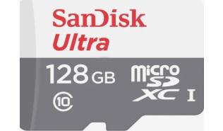 Secure Digital 128GB Sandisk Micro SDXC Ultra UHS-I Class 10 (100MB/s) [SDSQUNR-128G-GN3MA]