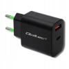 Qoltec Uniwersalna ładowarka sieciowa 230V (Quick Charge) / USB-C PD (5V/3A, 9V/2A, 12V/1.5A) USB-A QC 3.0 (5V/3A, 9V/2A, 12V/1.5A) (18W) [51713]