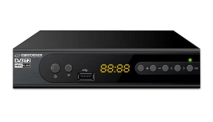 Tuner cyfrowy Esperanza EV106P DVB-T, T2 H.265, HEVC
