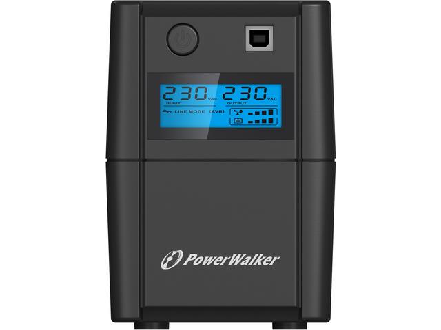 UPS POWERWALKER LINE-INTERACTIVE 650VA, 2X SCHUKO, RJ11 IN/OUT, USB, LCD [VI 650 SHL]