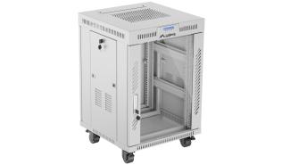 Lanberg szafa rack stojąca 19 15U 600x600 drzwi szklane LCD V2 (szary) [FF01-6615-12SL]