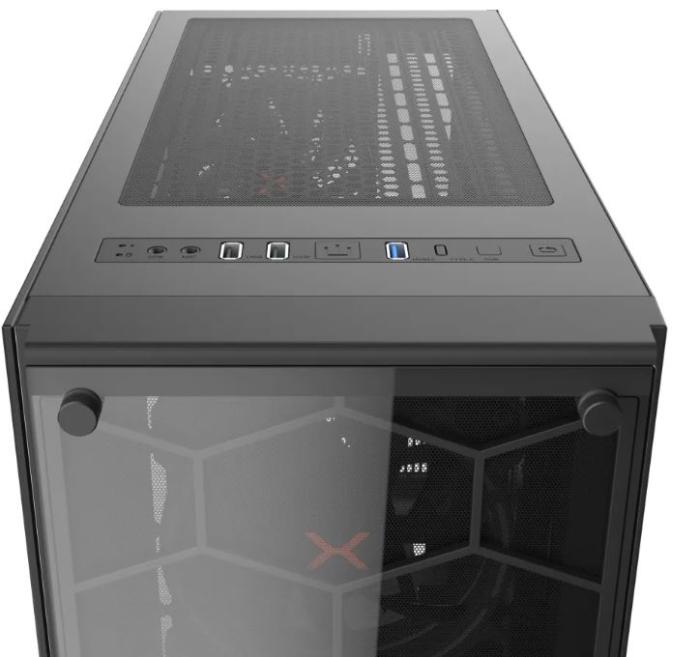 Krux Leda bez RGB (szkło hartowane) (2xUSB 2.0, 1xUSB 3.2 Gen1) (3x2.5, 2x3.5/2.5) [KRX0007]