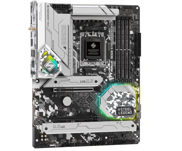 Asrock B650E STEEL LEGEND WIFI (AMD B650E) [AM5, 4xDDR5 do 7600MHz, (HDMI 2.1, DP 1.4) (3xM.2, 1xPCIe 5.0 x16, 1xPCIe 3.0 x16 (x4)), WiFi 6E, BT 5.2, ATX]
