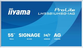 (55) 54.6 Iiyama ProLite LH5581UHSG-1AG (VA 4k, 3840x2160, 500, 6.5ms, 60Hz) (2xHDMI, 1xISB-C Alt DP, 2xUSB-A 2.0, LAN, Audio) głośniki, biały