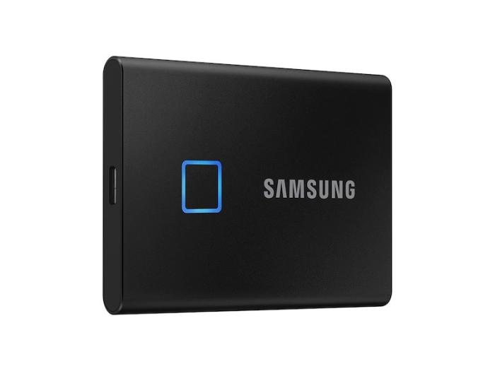 Samsung Portable T7 Touch 2TB SSD USB-C (1050/1000MB/s) (czarny) (szyfrowanie 256-bit na hasło lub odcisk palca) [MU-PC2T0K/WW]