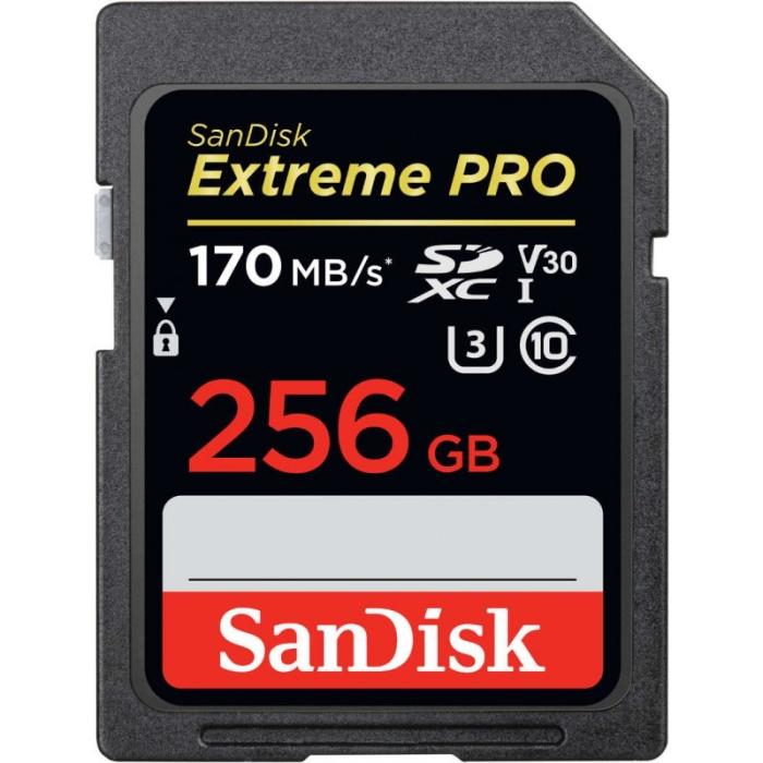 Secure Digital 256GB Sandisk SDXC Extreme Pro V30 UHS-I U3 (170/90MB/s) [SDSDXXY-256G-GN4IN]