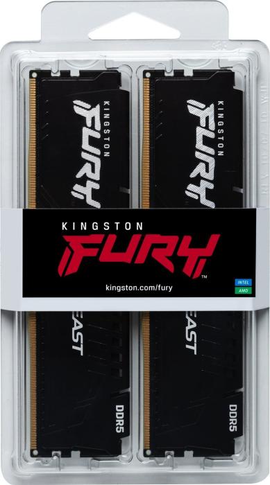 DDR5 32GB (2x16GB) 6000 MHz Kingston Fury Beast Black EXPO AMD, XMP 3.0 CL36 36-44-44 1.35V [KF560C36BBE2K2-32]