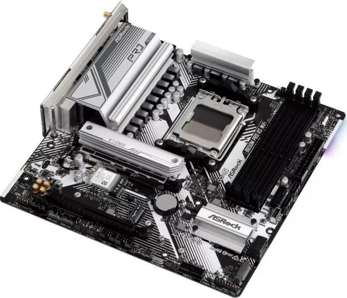 Asrock B650M PRO RS WIFI (AMD B650) [AM5, 4xDDR5 do 7200MHz, (HDMI 2.1, DP 1.4) (4xM.2, 1xPCIe 4.0 x16, 1xPCIe 4.0 x16 (x4)), WiFi 6E, BT 5.2, micro ATX]
