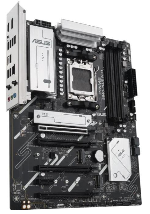 Asus PRIME B840-PLUS WIFI (AMD B840) [AM5, 4xDDR5 do 7600MHz, (HDMI 2.1, DP 1.4a) (3xM.2, 1xPCIe 4.0 x16, 1xPCIe 3.0 x16 (x4), 2xPCIe 3.0 x16 (x1), 1xPCIe 3.0 x1), WiFi 6E, BT 5.3, micro ATX]