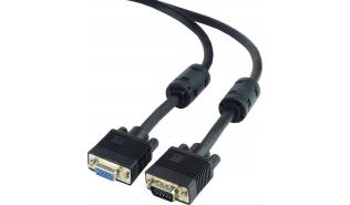 Gembird Przedłużacz kabla monitora VGA 15-pin 1.8 m + ferryt Black [CC-PPVGAX-6B]